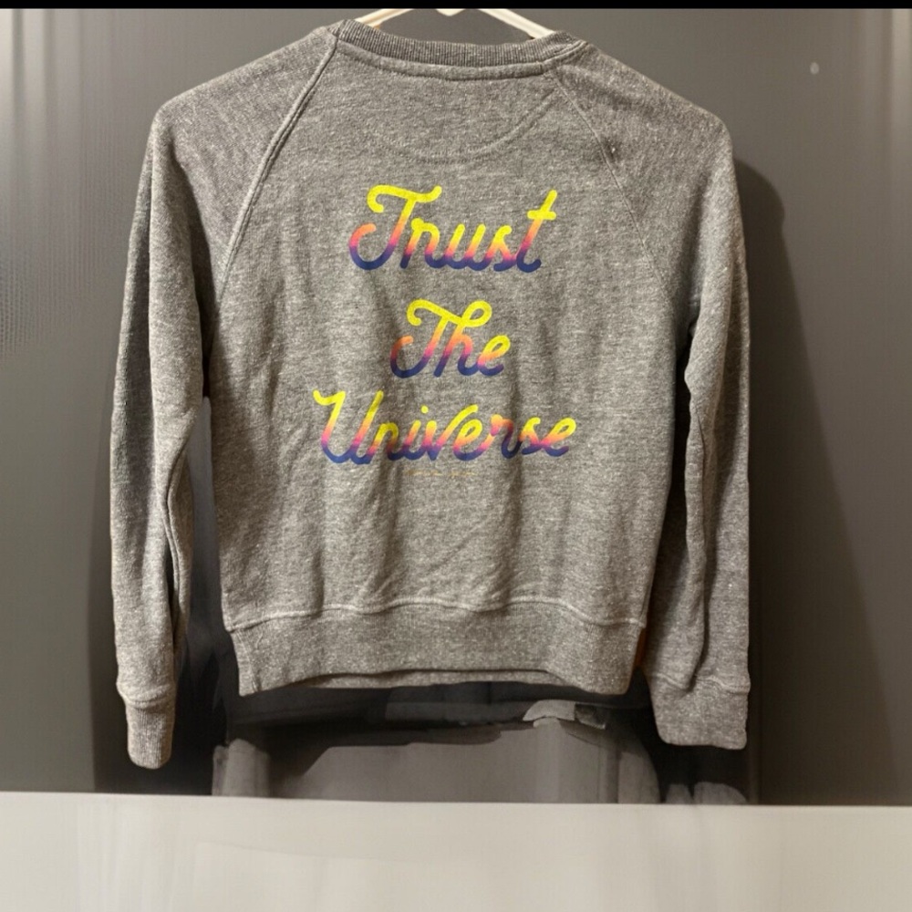 Spiritual Gangster Kids Sweatshirt W/Strips & A Sun Trust The Universe Sz S/10